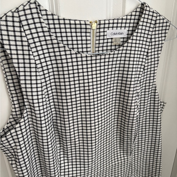 Calvin Klein Gingham Sheath Above the Knee Checkered Dress Office Siren Workwear - Picture 6 of 8